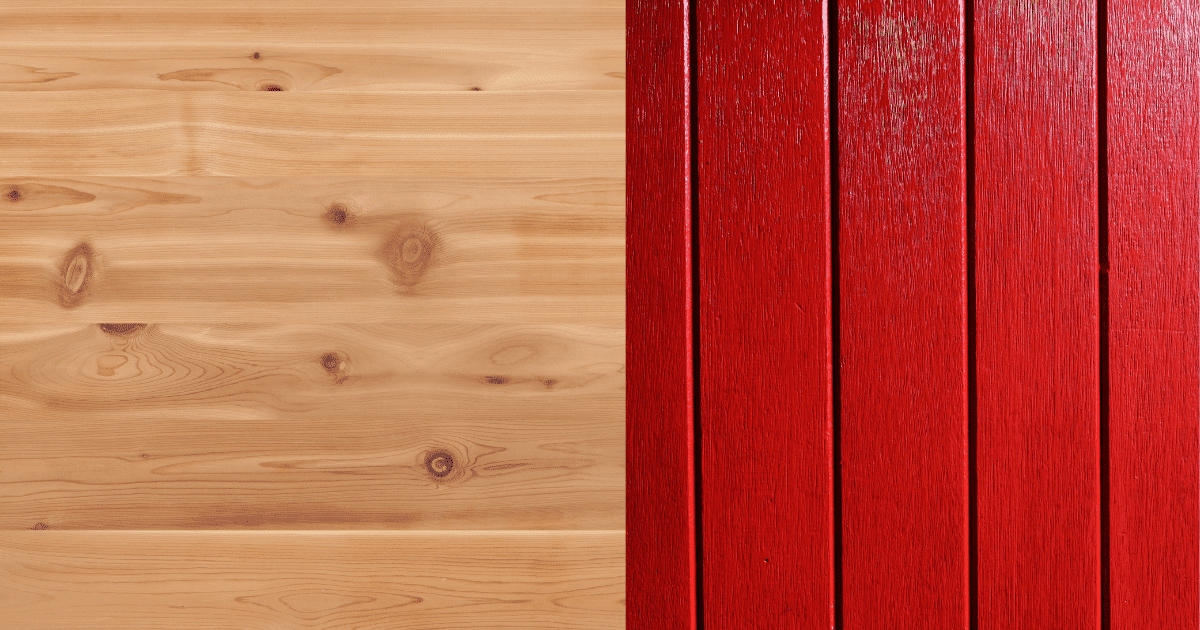 Knotty Pine and Warm Red