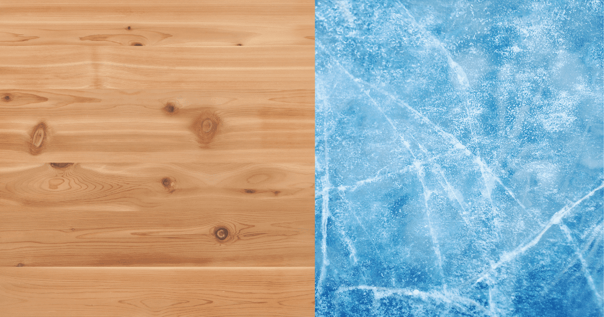 Knotty Pine and Ice Blue