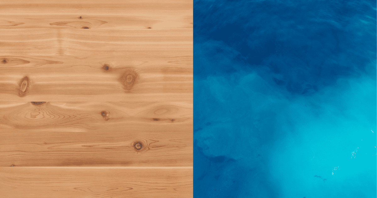 Knotty Pine and Cornflower Blue