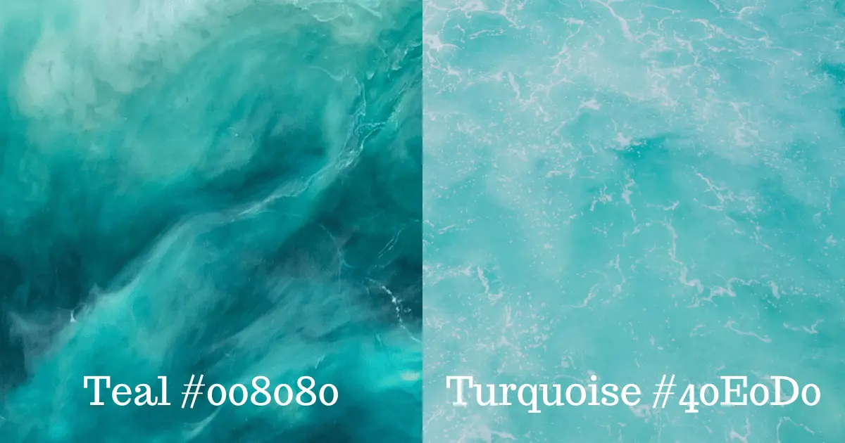 Teal and Turquoise Hex Codes