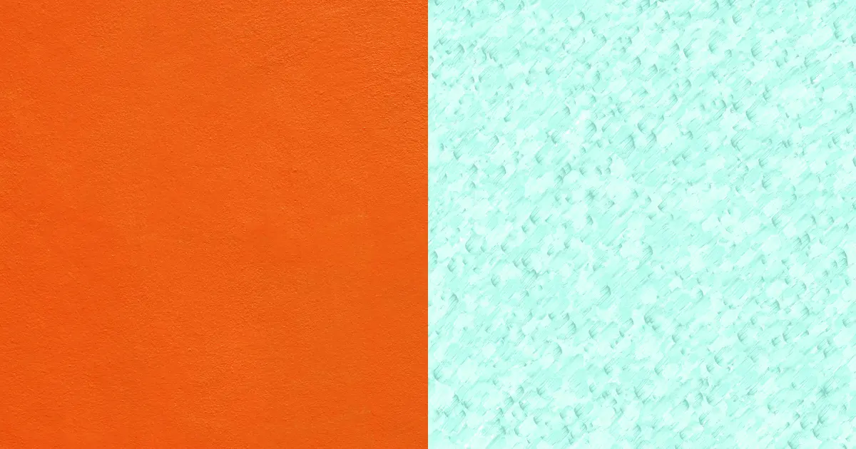 Orange and mint green