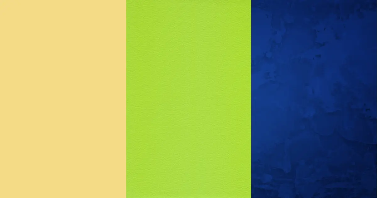 Sunshine Yellow, Fluorescent Green, And Sapphire Blue