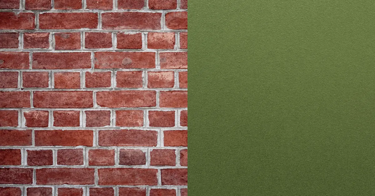 Red Brick Wall and Olive Green